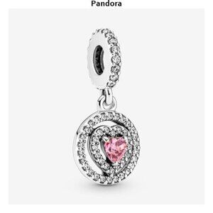 Pandora Sparkling Double Halo Heart Dangle Charm